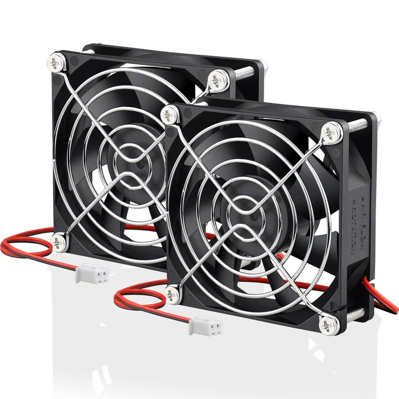 GDSTIME 2 Pack 80mm x 80mm x 25mm 12V DC Brushless Cooling Fan 2Pin - Image 1